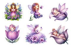 Garden Purple Fairies Clipart Bundle - CraftNest - Digital Crafting and Art