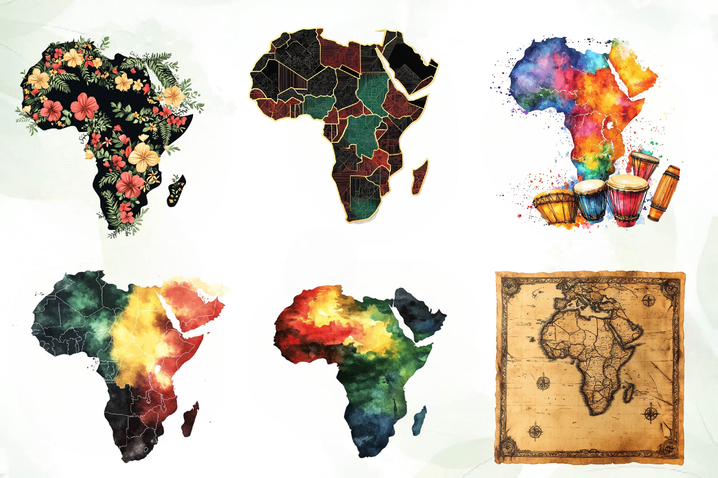 Black Month Map Clipart Bundle - CraftNest - Digital Crafting and Art