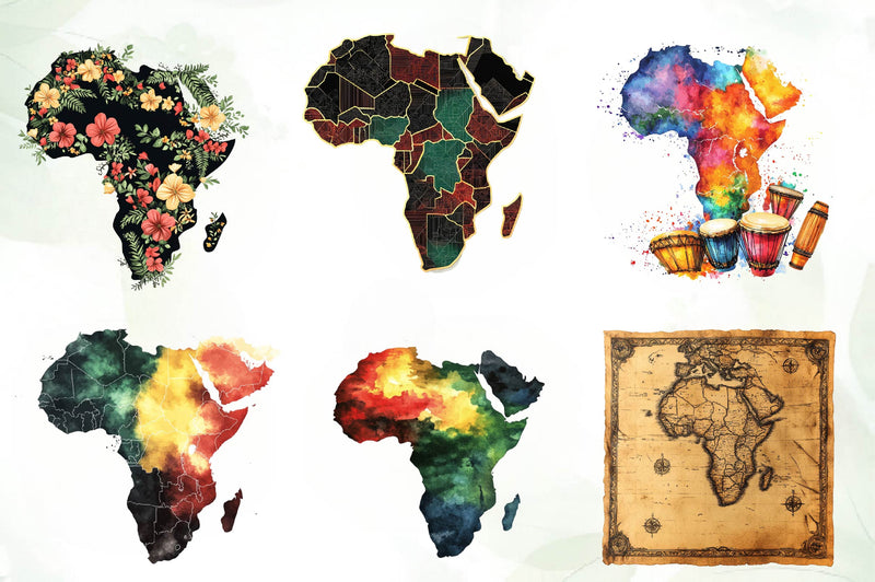 Black Month Map Clipart Bundle - CraftNest - Digital Crafting and Art