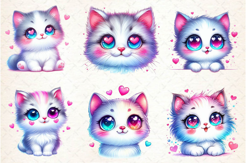 Cute Valentine Kitten Clipart Bundle - CraftNest - Digital Crafting and Art