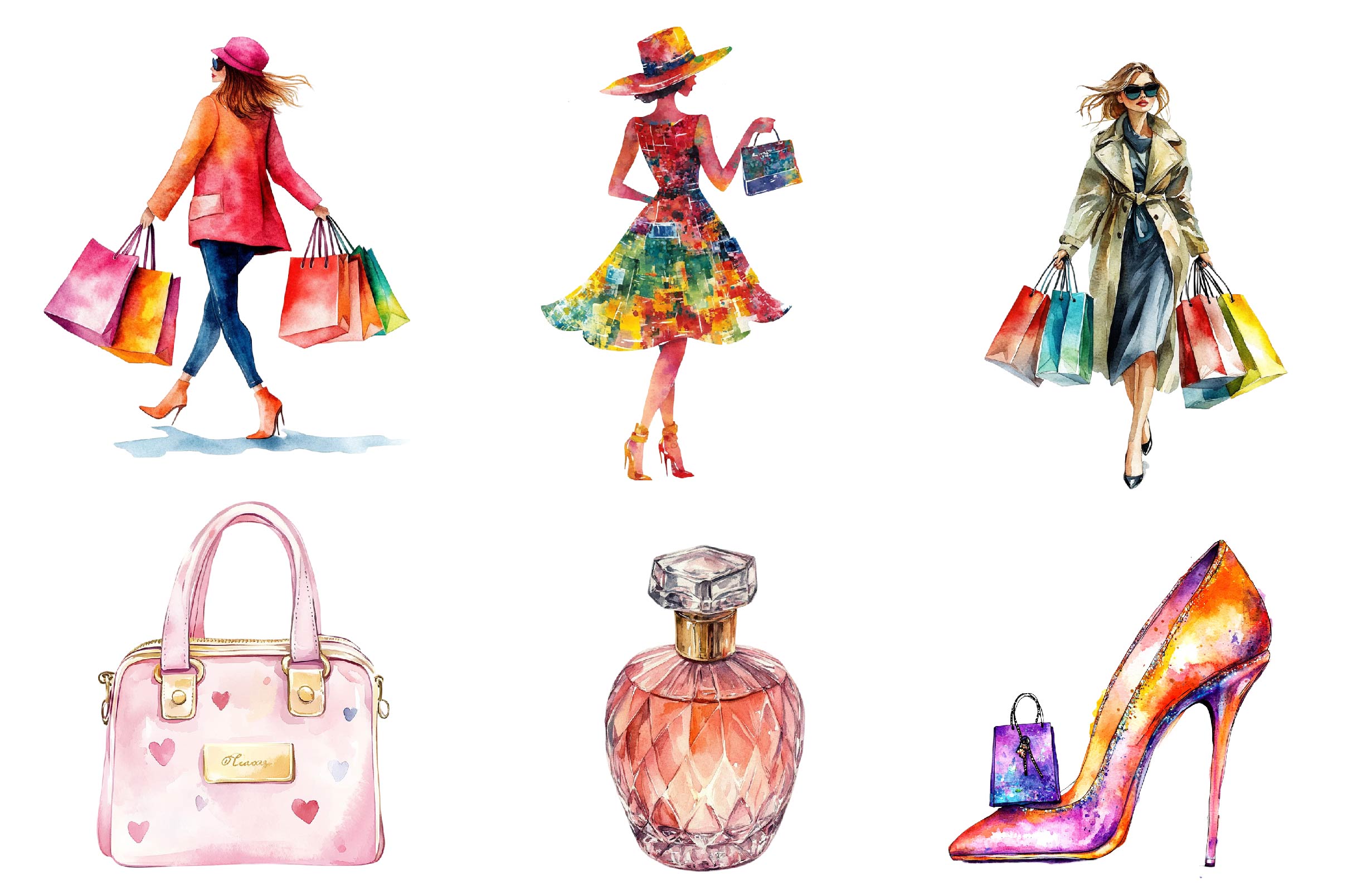 Shopping & Sales Fashion Clipart Bundle 1 - CraftNest - Digital Crafting and Art