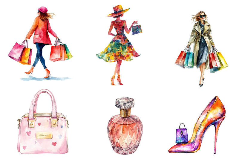 Shopping & Sales Fashion Clipart Bundle 1 - CraftNest - Digital Crafting and Art