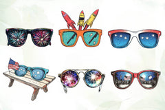 4th Of July Sunglasses Clipart Bundle - CraftNest - Digital Crafting and Art