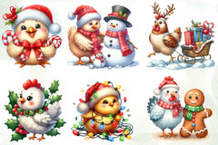 Christmas Chicken Clipart Bundle - CraftNest - Digital Crafting and Art