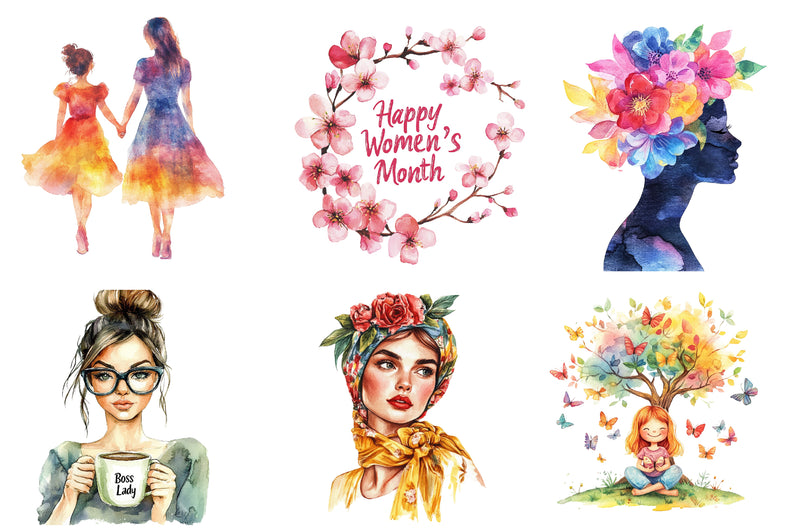 Cute Womens Month Clipart Bundle - CraftNest - Digital Crafting and Art