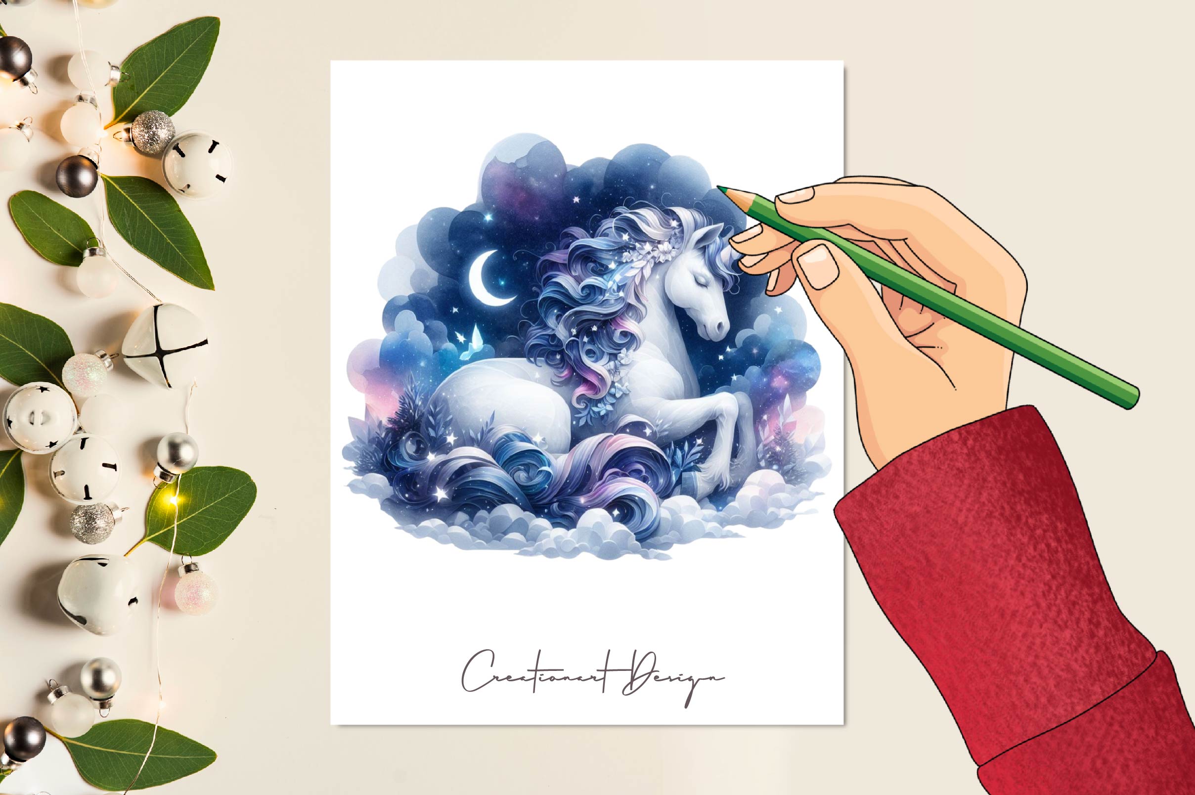 Night Unicorn Clipart Bundle 1 - CraftNest - Digital Crafting and Art