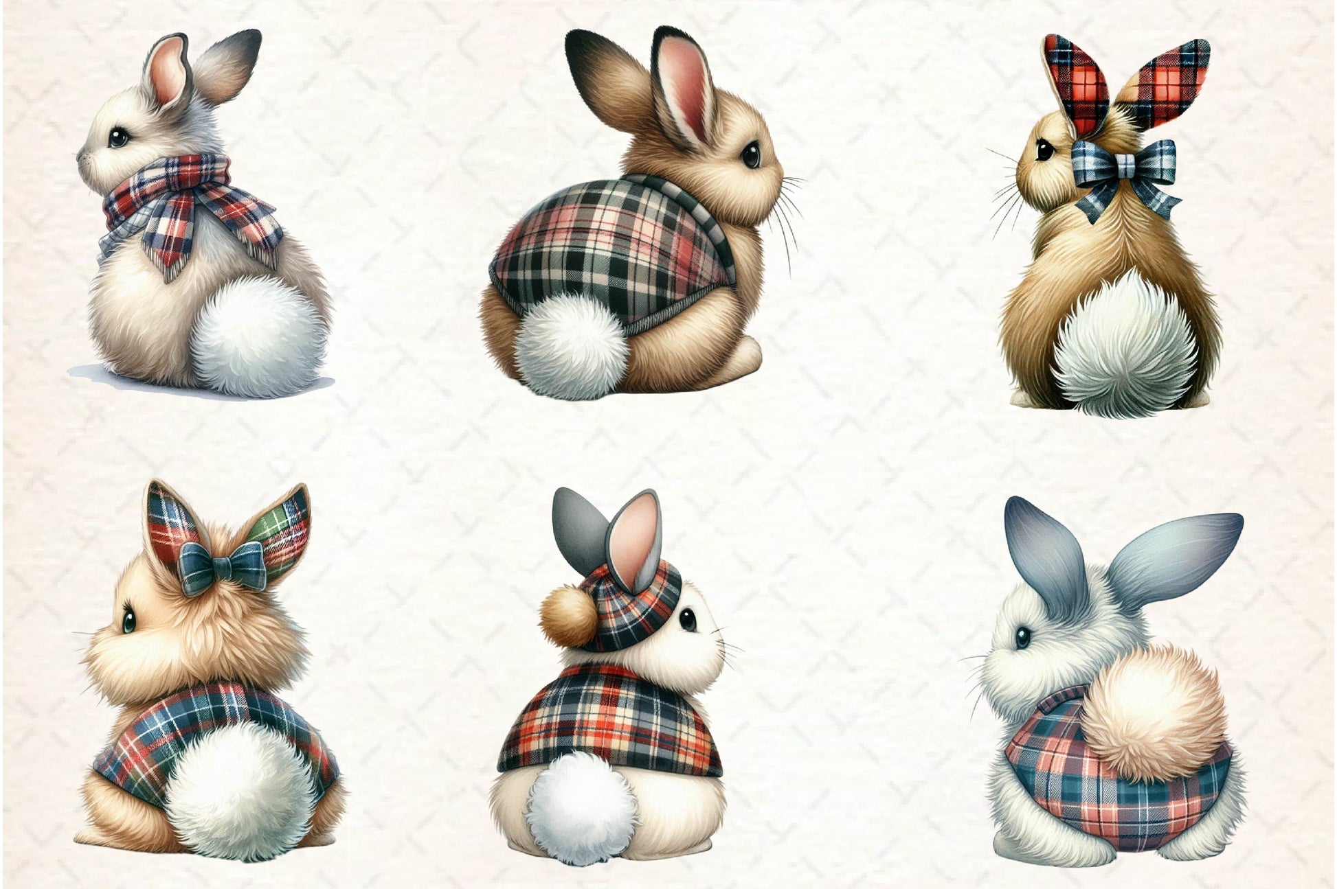 Bunny Back View Clipart Bundle - CraftNest - Digital Crafting and Art