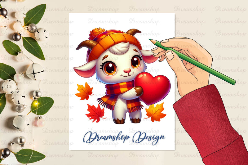 Fall Goat Clipart Bundle - CraftNest - Digital Crafting and Art