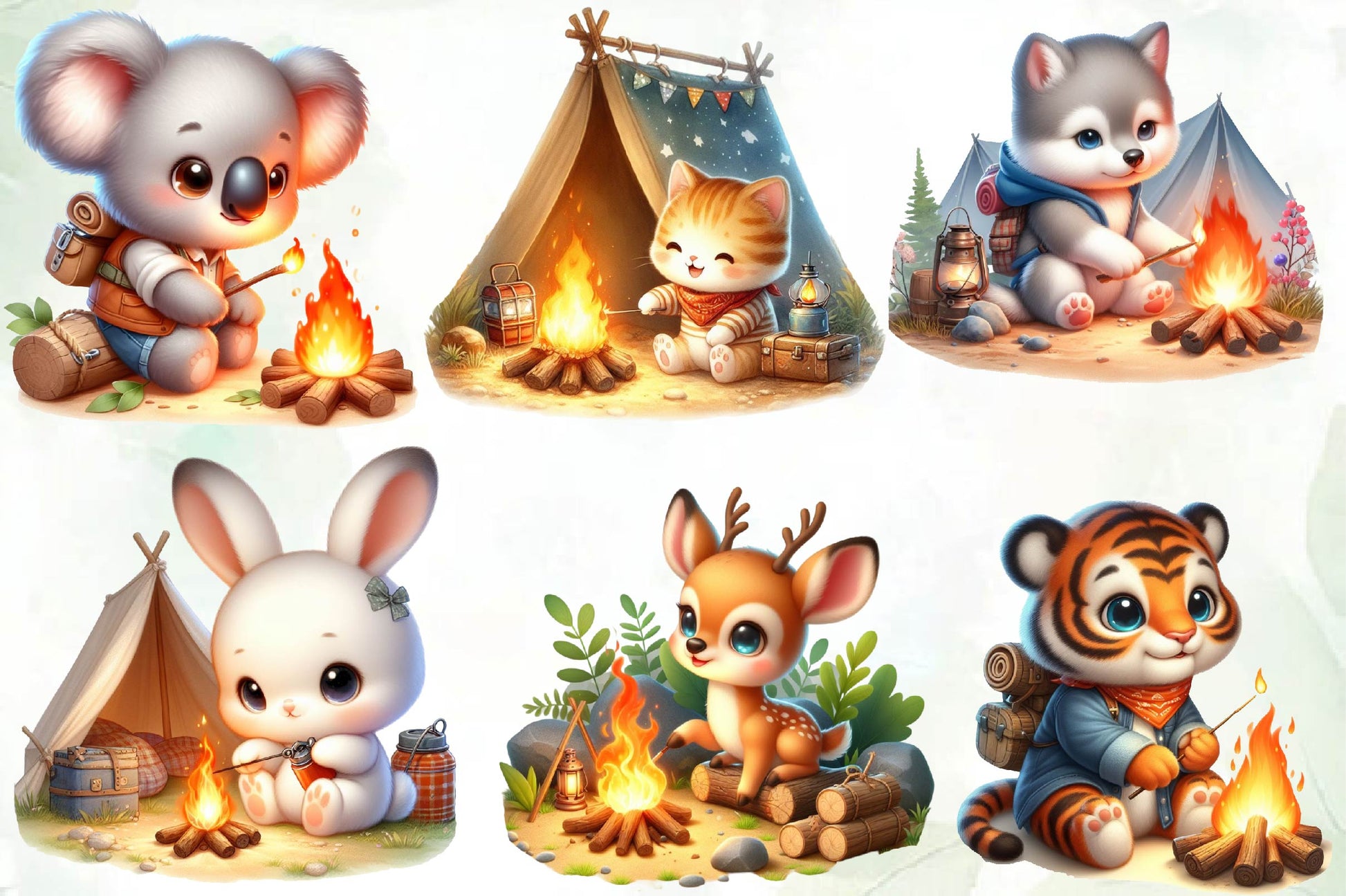 Camping Animals Clipart Bundle 1 - CraftNest - Digital Crafting and Art