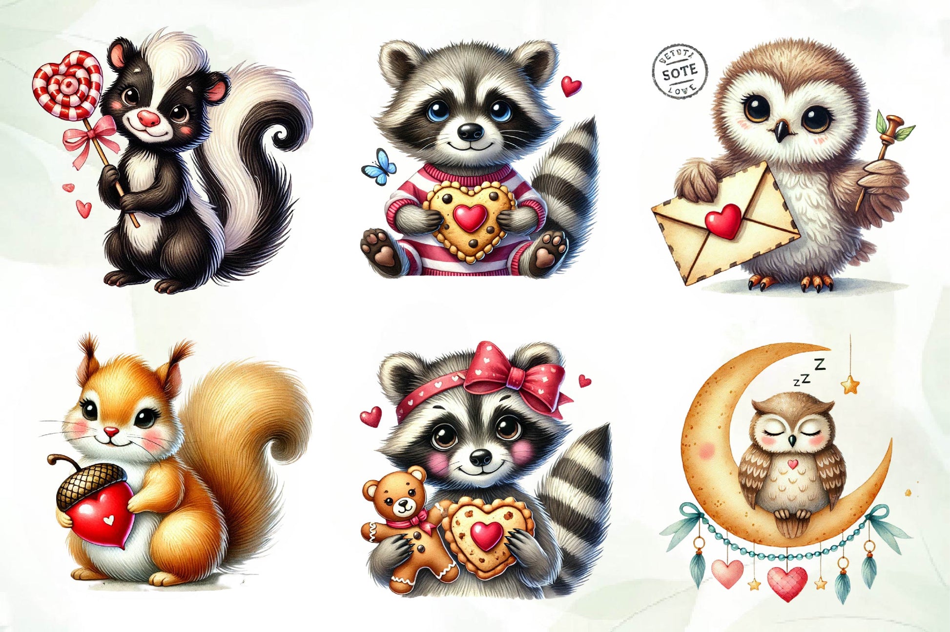 Valentine Woodland Animal Clipart Bundle - CraftNest - Digital Crafting and Art