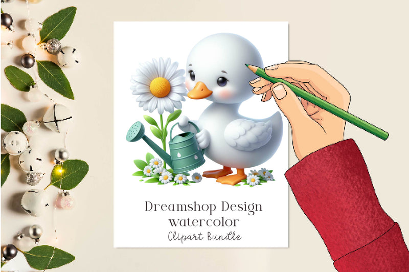 Cute Spring Swans Clipart Bundle - CraftNest - Digital Crafting and Art