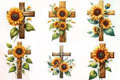 Sunflower Cross Clipart Bundle - CraftNest - Digital Crafting and Art