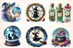 Christmas Witches Clipart Bundle - CraftNest - Digital Crafting and Art