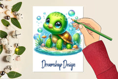 Cute Tortoise Clipart Bundle - CraftNest - Digital Crafting and Art