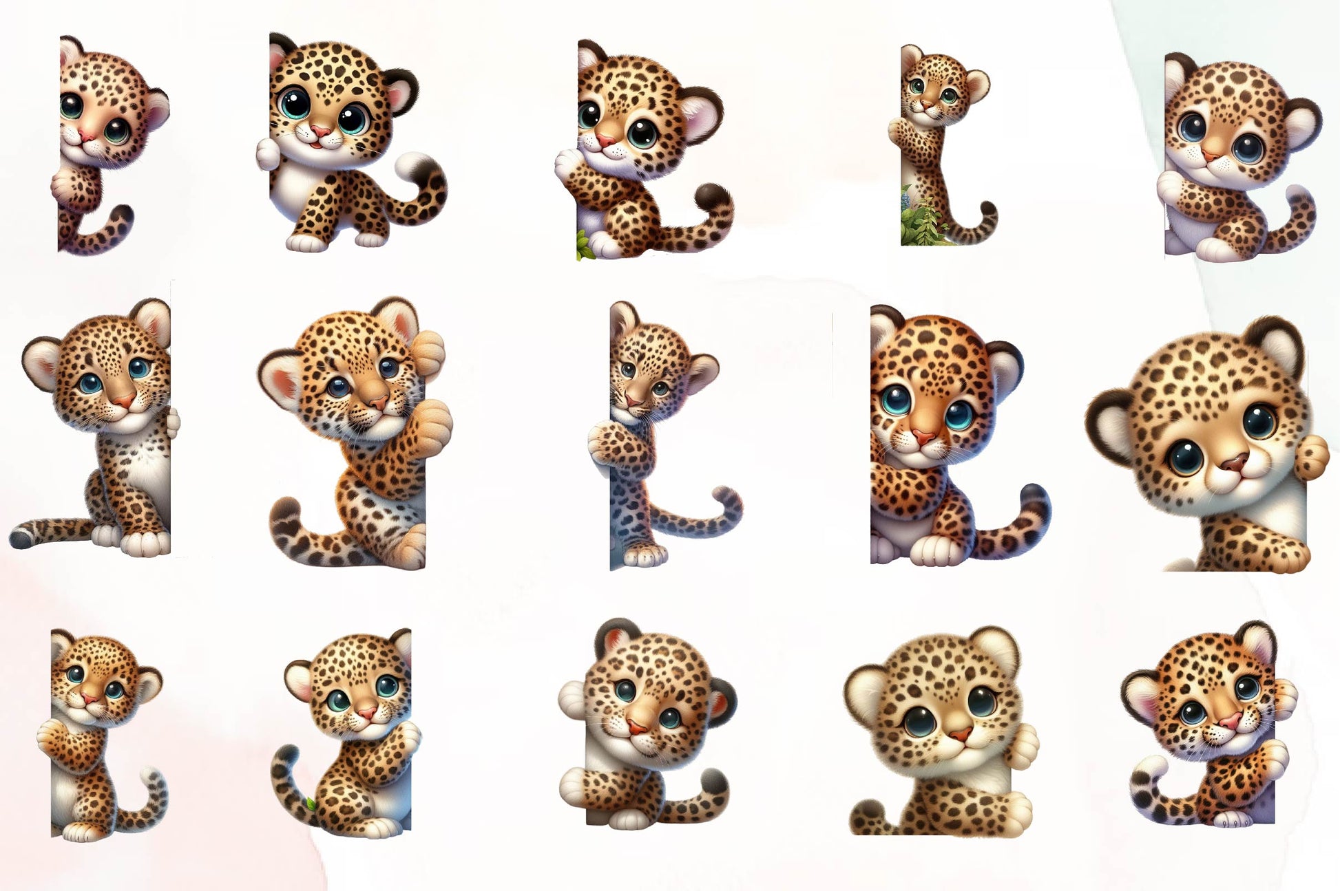 Leopard Peeking Around Corner Clipart Bundle - CraftNest - Digital Crafting and Art