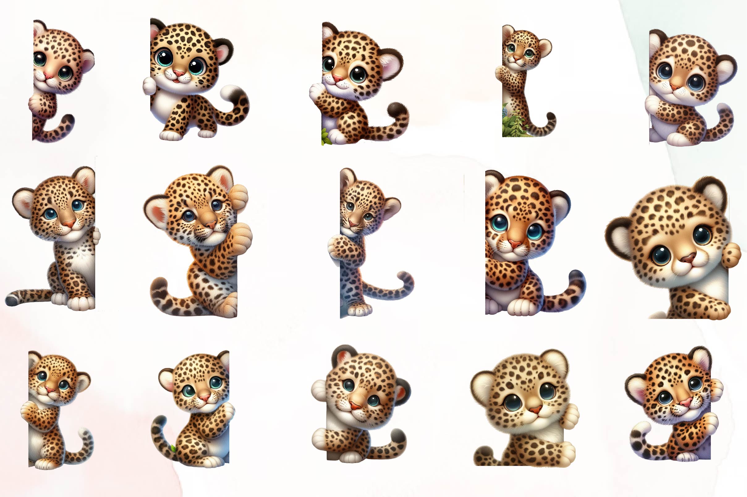 Leopard Peeking Around Corner Clipart Bundle - CraftNest - Digital Crafting and Art