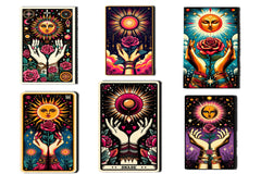 Set Of Mystical Tarot Card Design Clipart Bundle - CraftNest - Digital Crafting and Art
