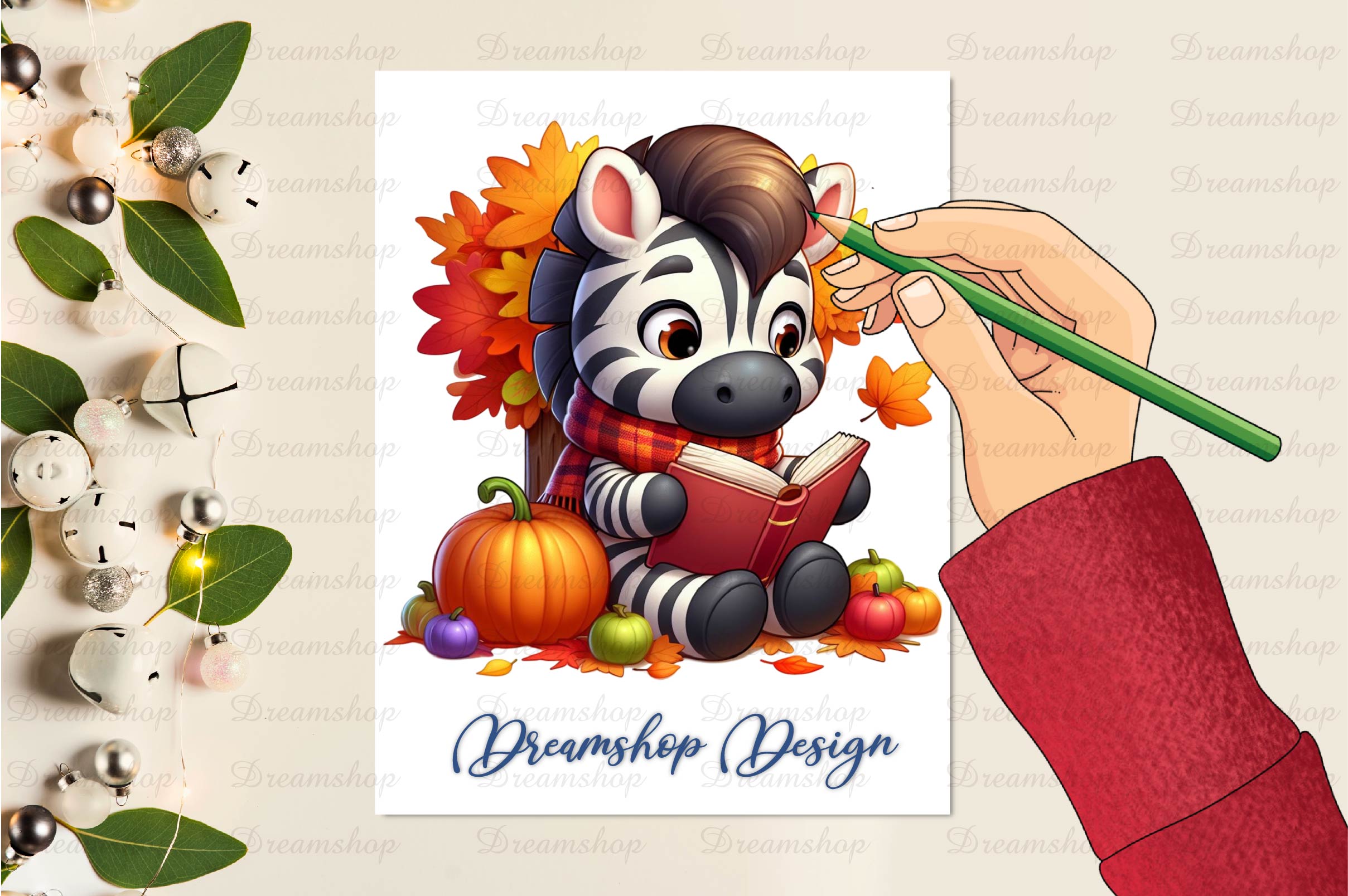 Autumn Cute Zebra Set Clipart Bundle - CraftNest - Digital Crafting and Art