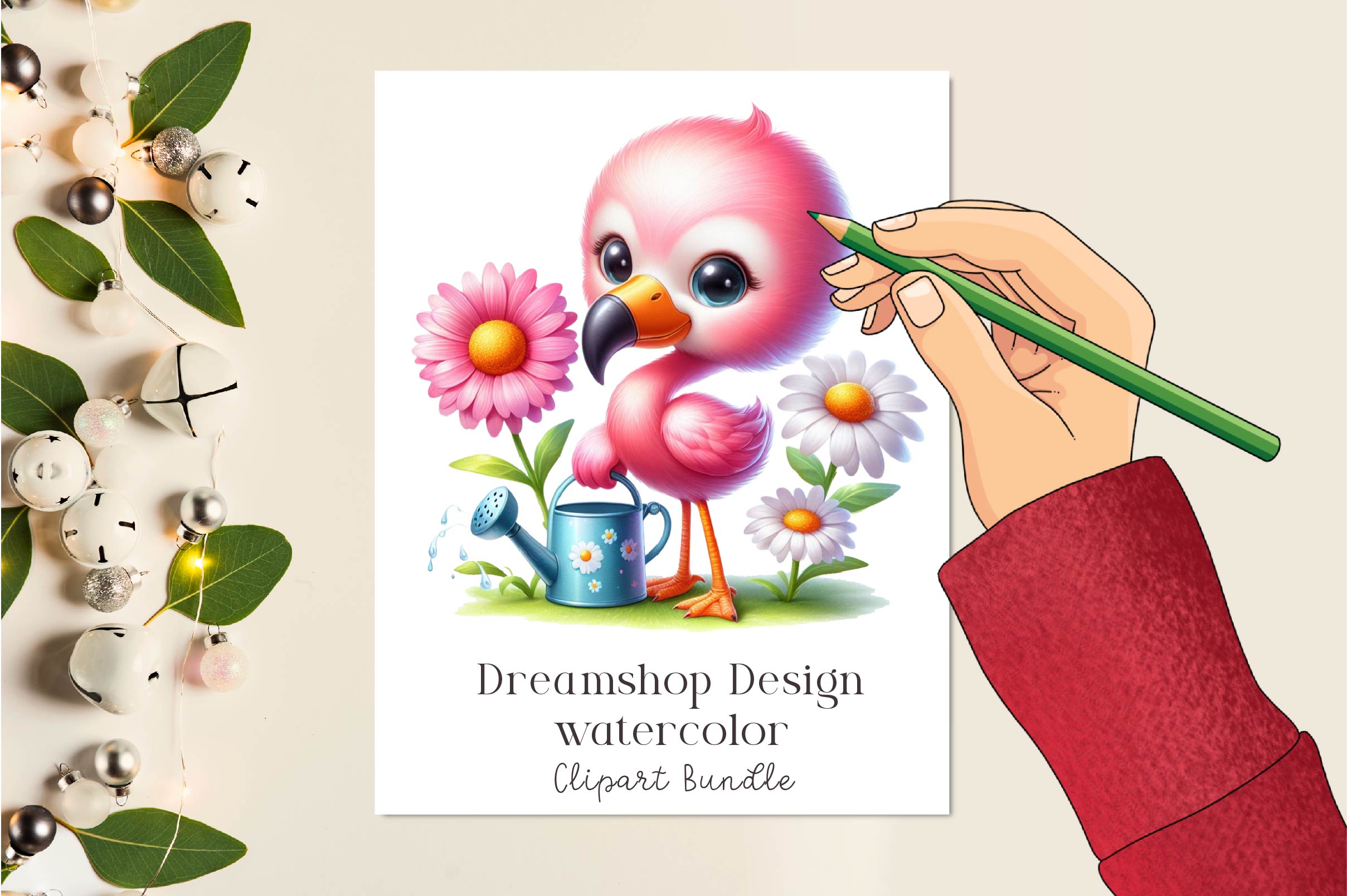 Spring Flamingo Clipart Bundle - CraftNest - Digital Crafting and Art
