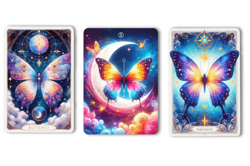 Magic And Celestial Butterfly Tarot Card Clipart Bundle - CraftNest - Digital Crafting and Art