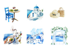 Summer Santorini Vacation Clipart Bundle 1 - CraftNest - Digital Crafting and Art