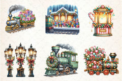 Christmas Train Station Clipart Bundle - CraftNest - Digital Crafting and Art