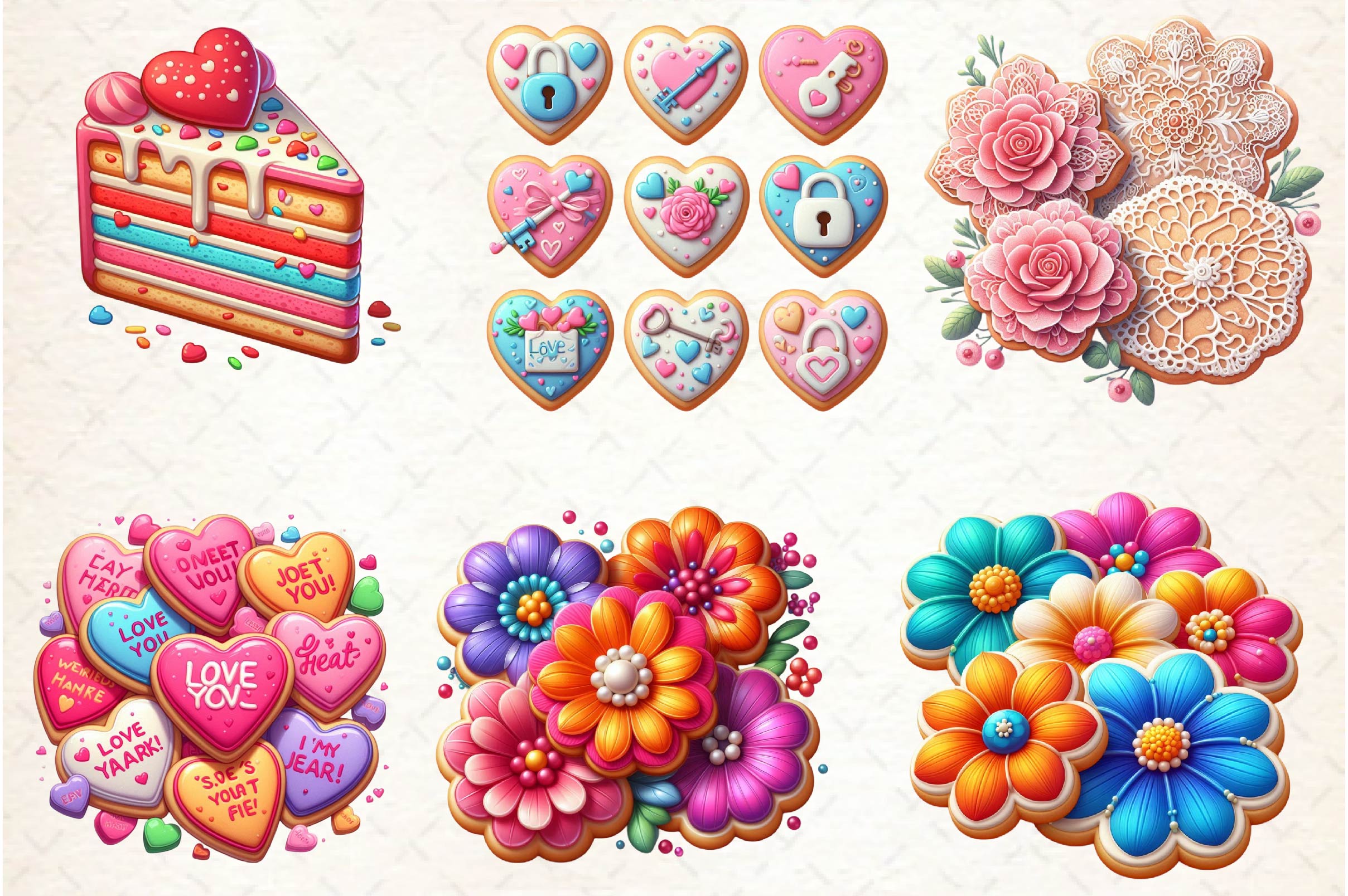 Valentine's Day Sugar Cookies Clipart Bundle - CraftNest - Digital Crafting and Art