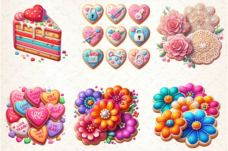 Valentine's Day Sugar Cookies Clipart Bundle - CraftNest - Digital Crafting and Art
