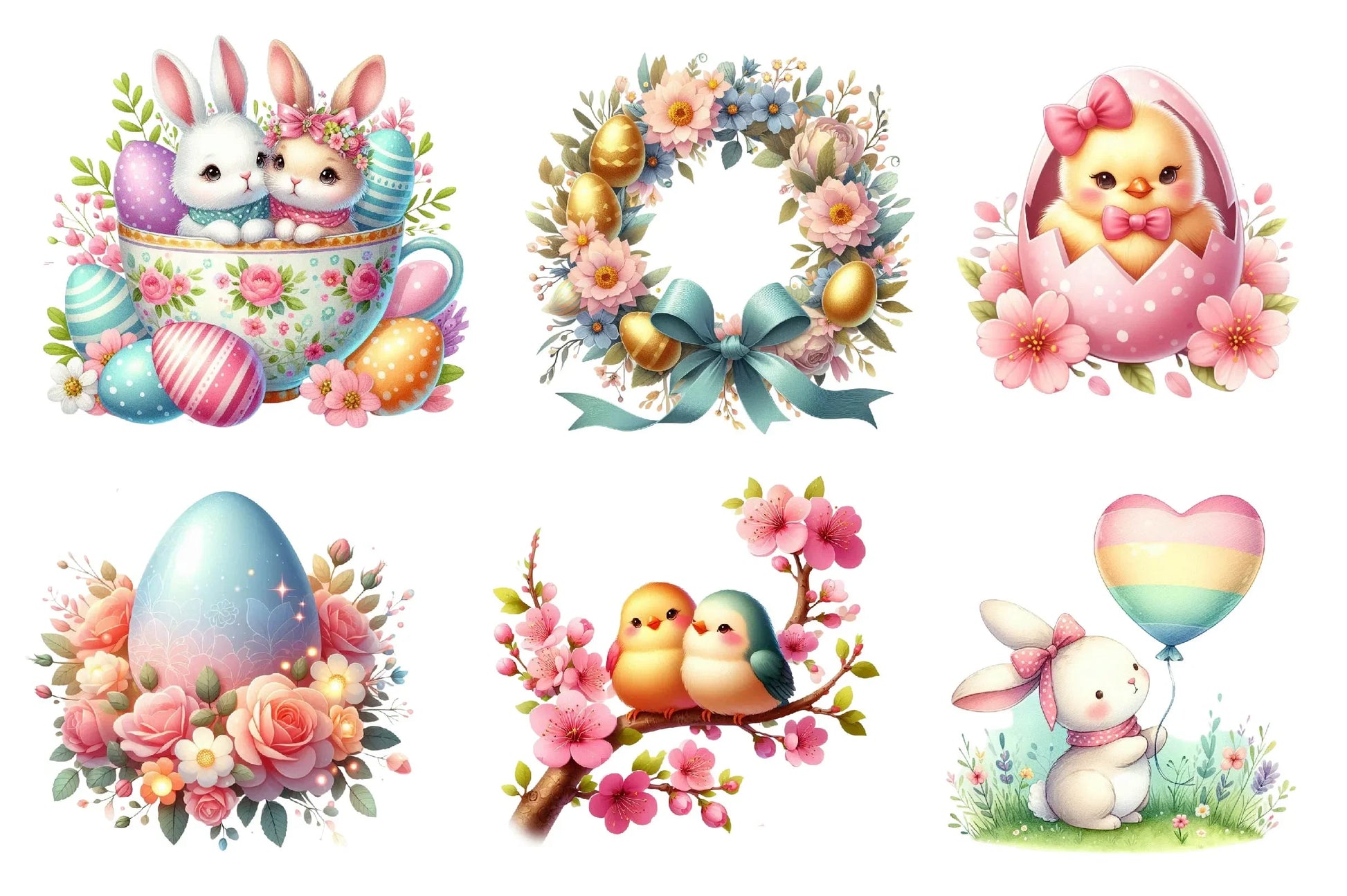 Romantic Easter Clipart Bundle - CraftNest - Digital Crafting and Art