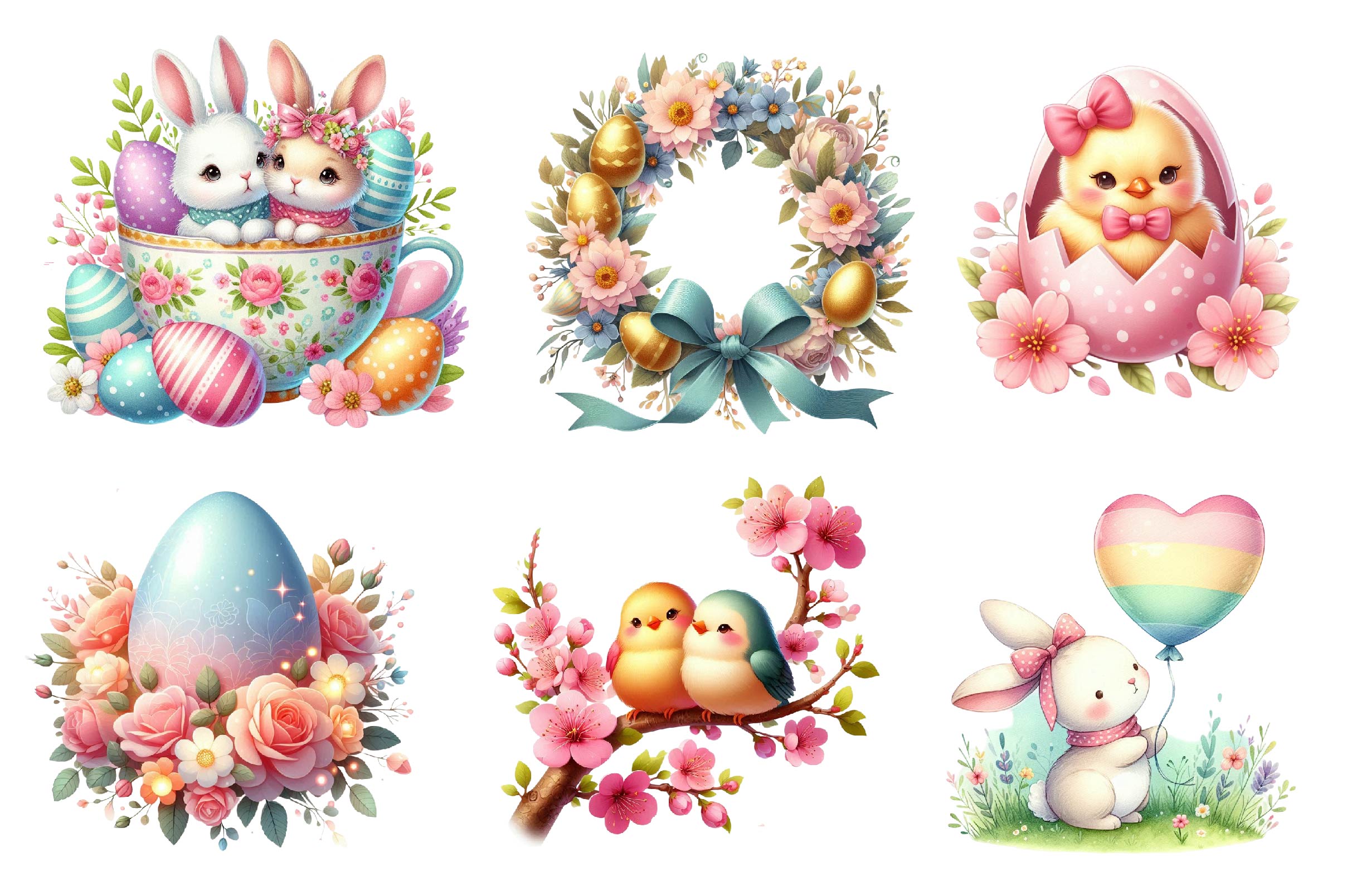 Romantic Easter Clipart Bundle - CraftNest - Digital Crafting and Art