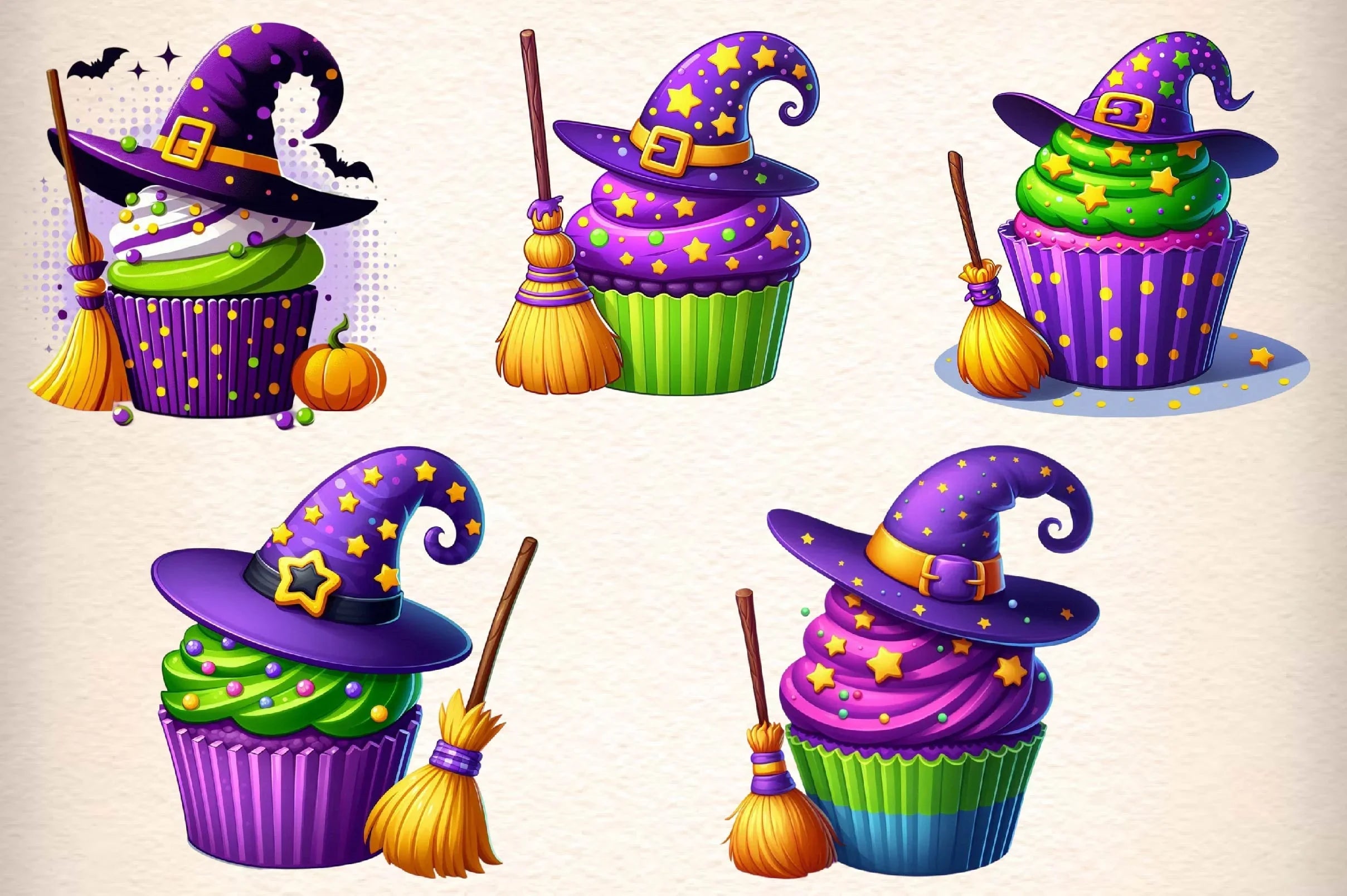 Halloween Cupcake Clipart Bundle - CraftNest - Digital Crafting and Art