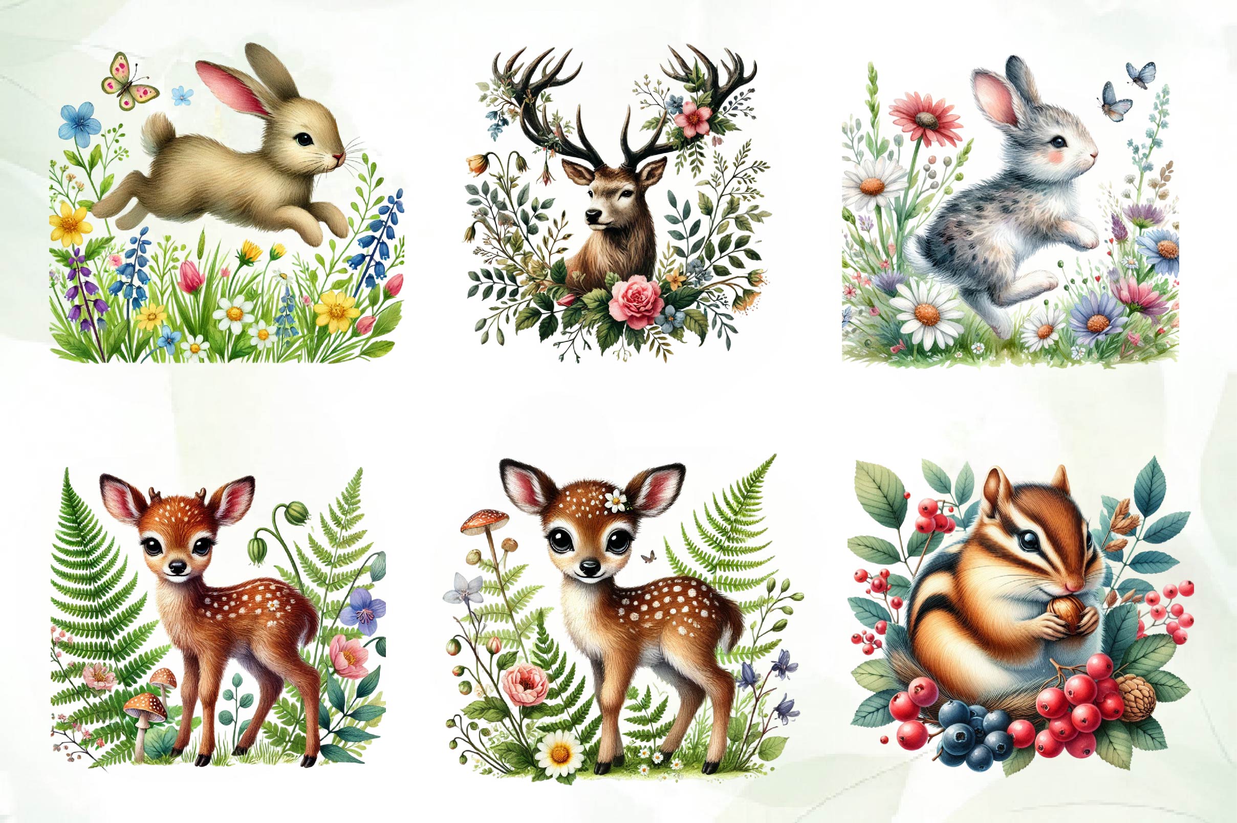 Woodland Animals Clipart Bundle - CraftNest - Digital Crafting and Art