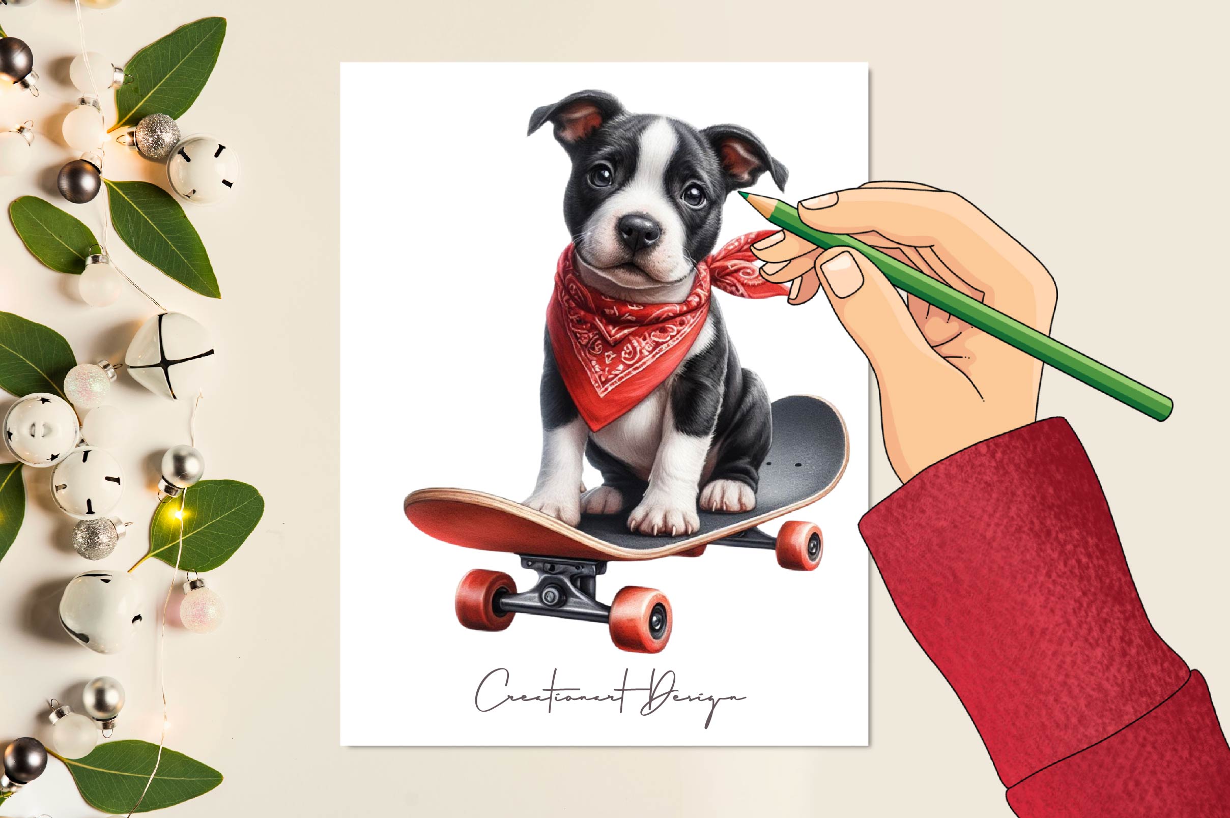 Cute Dogs Black Bandana Clipart Bundle - CraftNest - Digital Crafting and Art