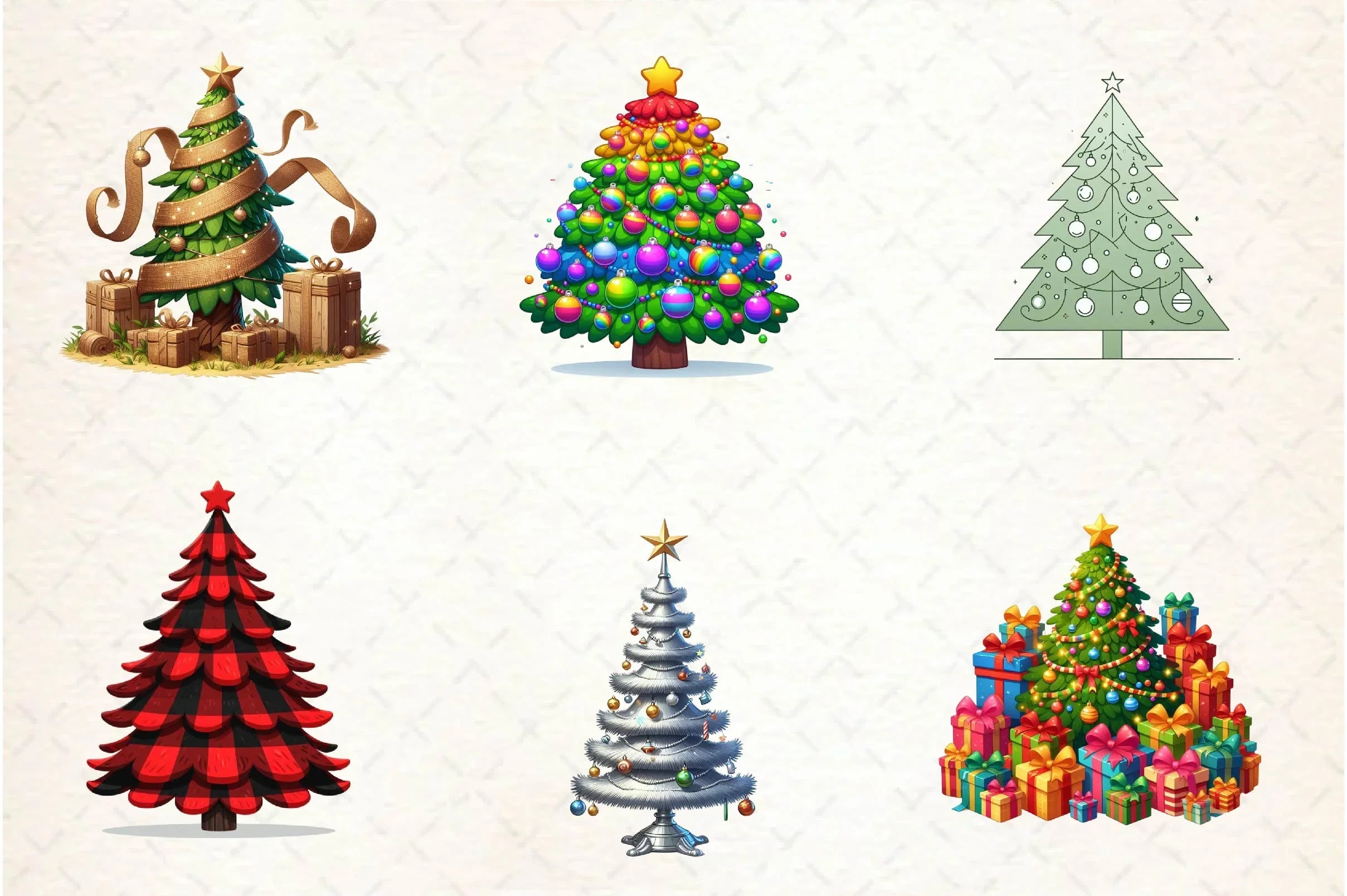 Christmas Tree Clipart Bundle 3 - CraftNest - Digital Crafting and Art