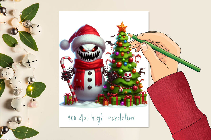 Christmas Scary Snowman Clipart Bundle - CraftNest - Digital Crafting and Art
