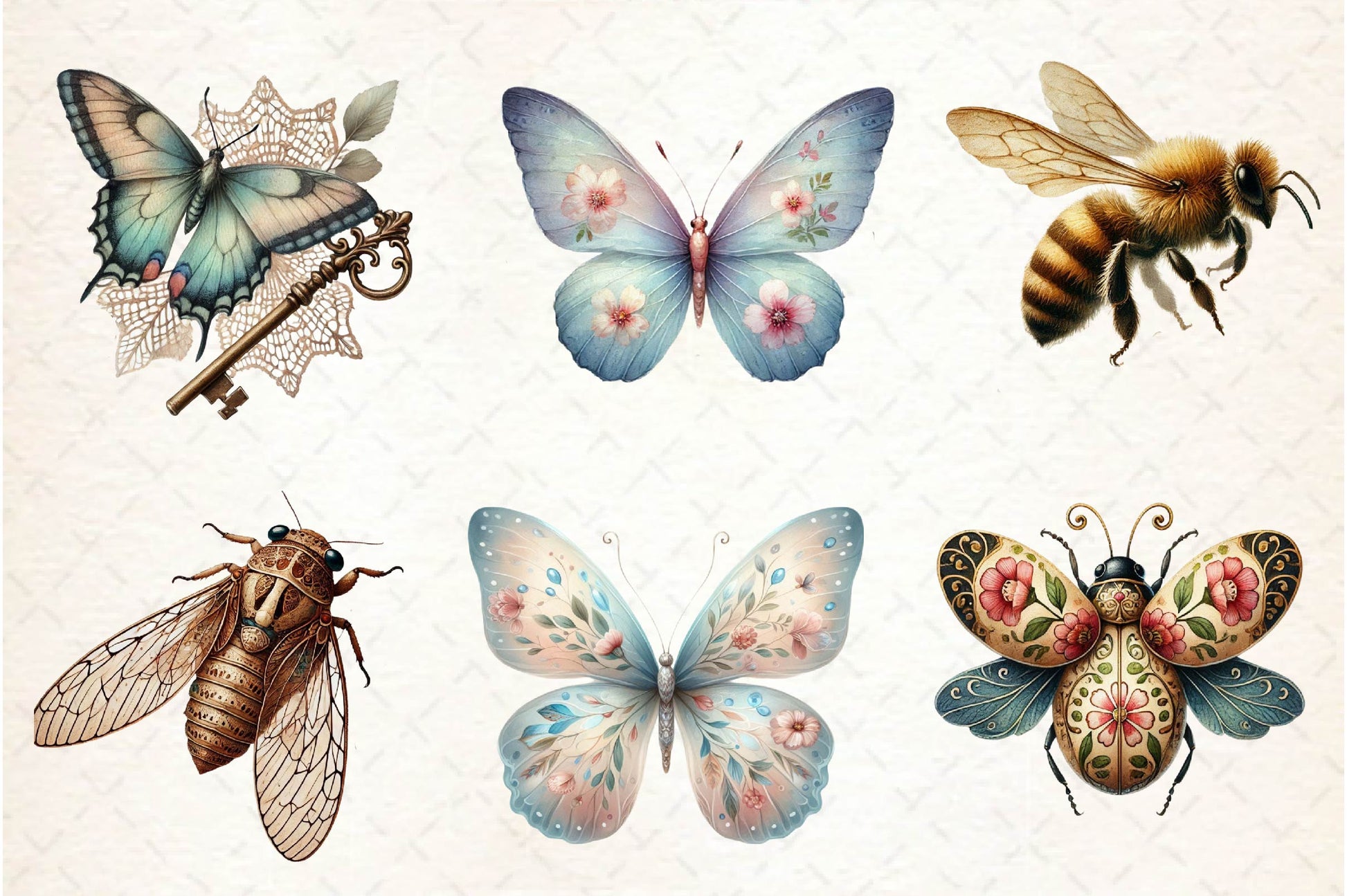 Vintage Spring Insect Clipart Bundle 1 - CraftNest - Digital Crafting and Art