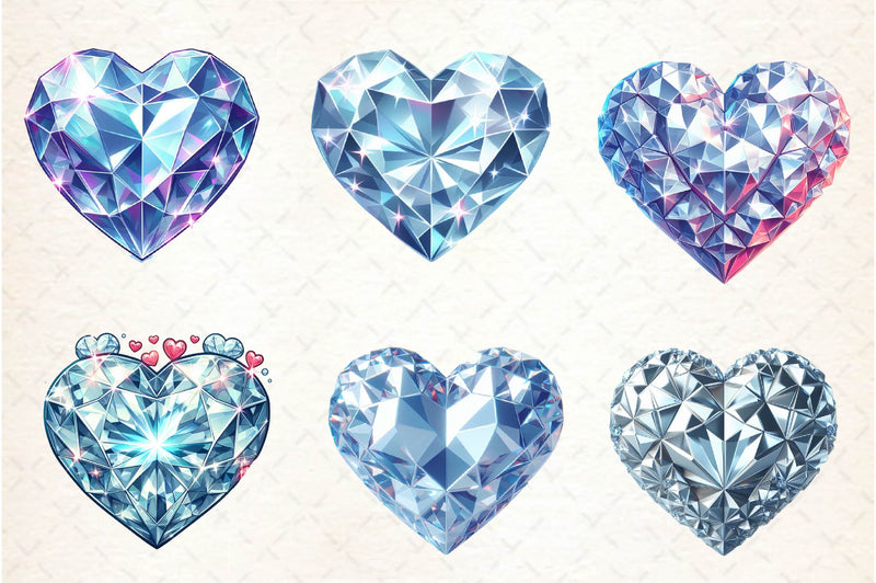 Diamonds Hearts Valentines Day Clipart Bundle - CraftNest - Digital Crafting and Art