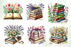 Pretty Books With Flowers Clipart Bundle 2 - CraftNest - Digital Crafting and Art