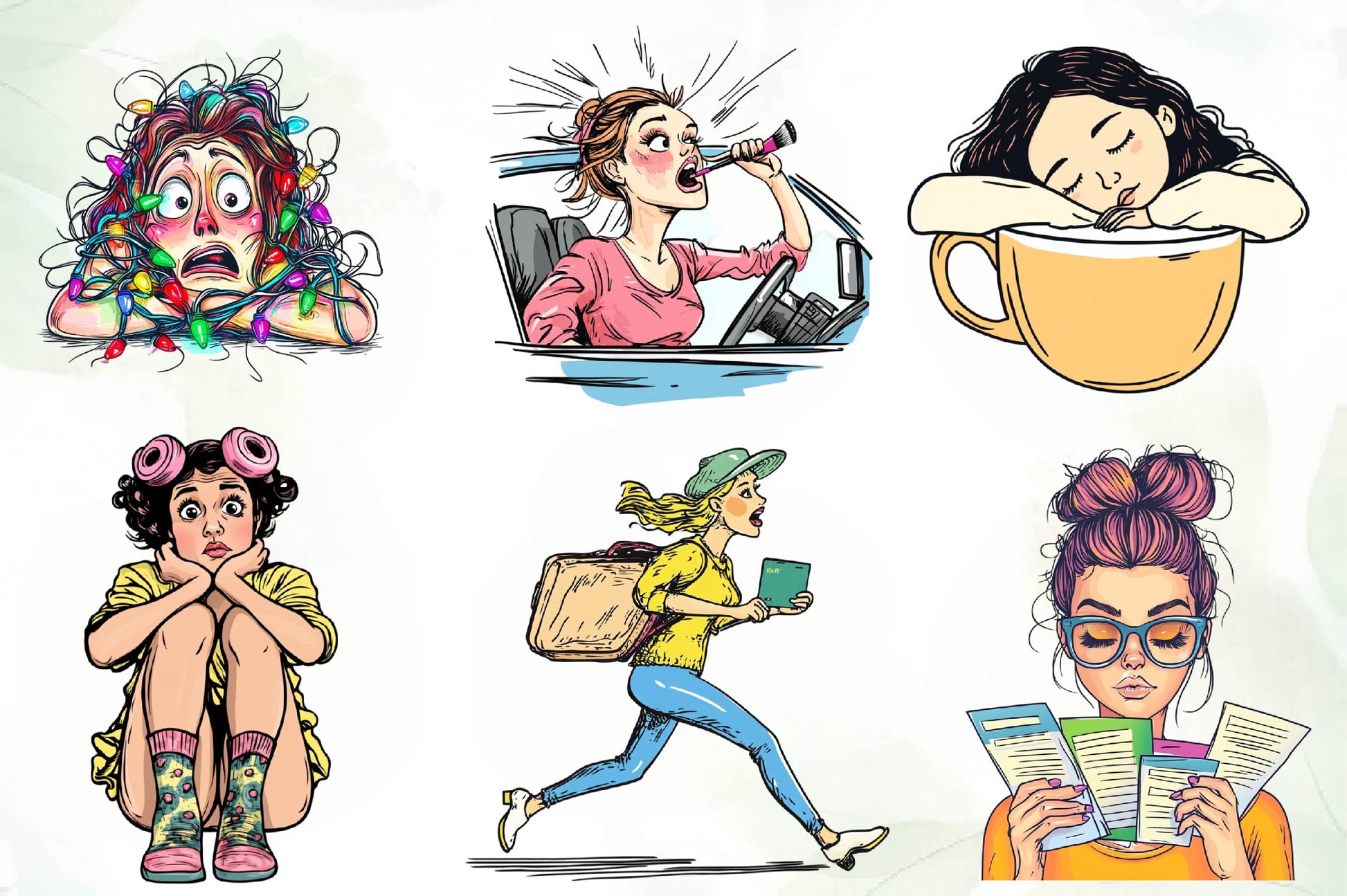 Funny Woman Clipart Bundle - CraftNest - Digital Crafting and Art