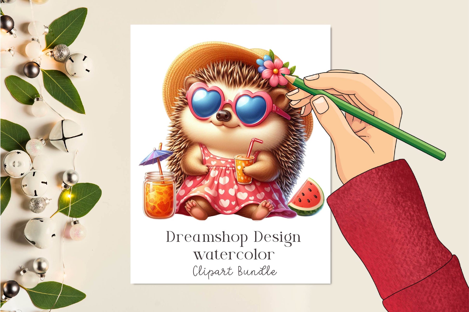 Cute Summer Hedgehog Clipart Bundle - CraftNest - Digital Crafting and Art