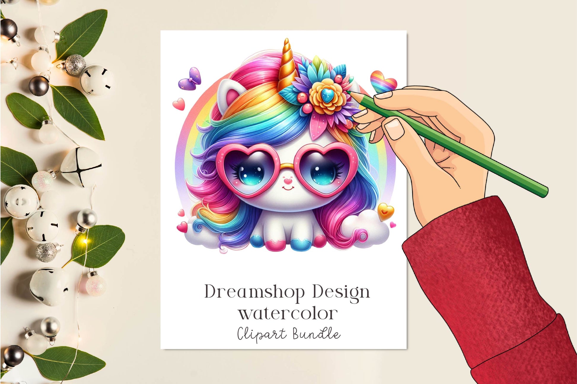 Cute Rainbow Unicorn Clipart Bundle - CraftNest - Digital Crafting and Art