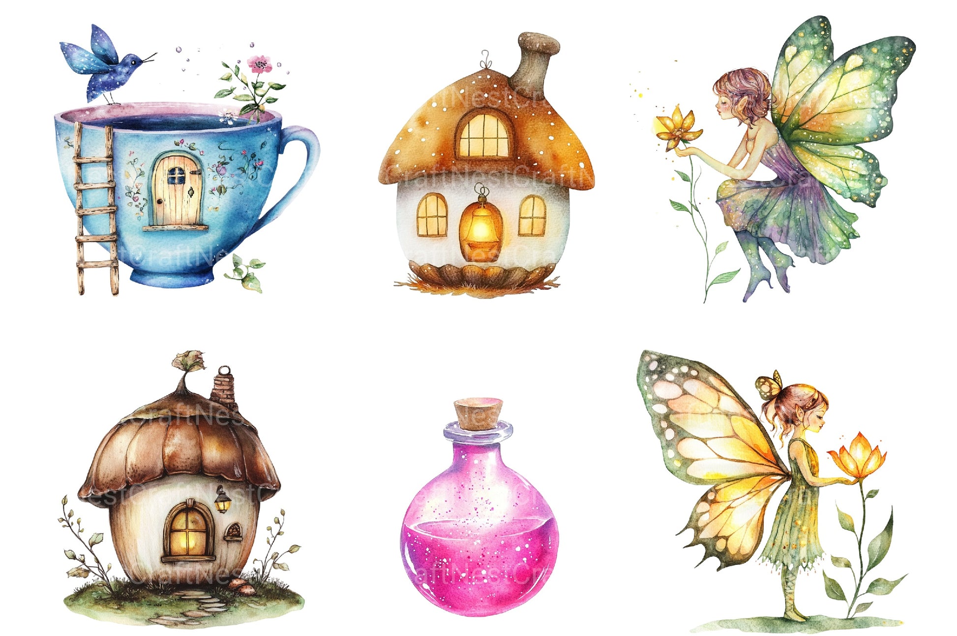 Fairy Garden Clipart Bundle - CraftNest - Digital Crafting and Art