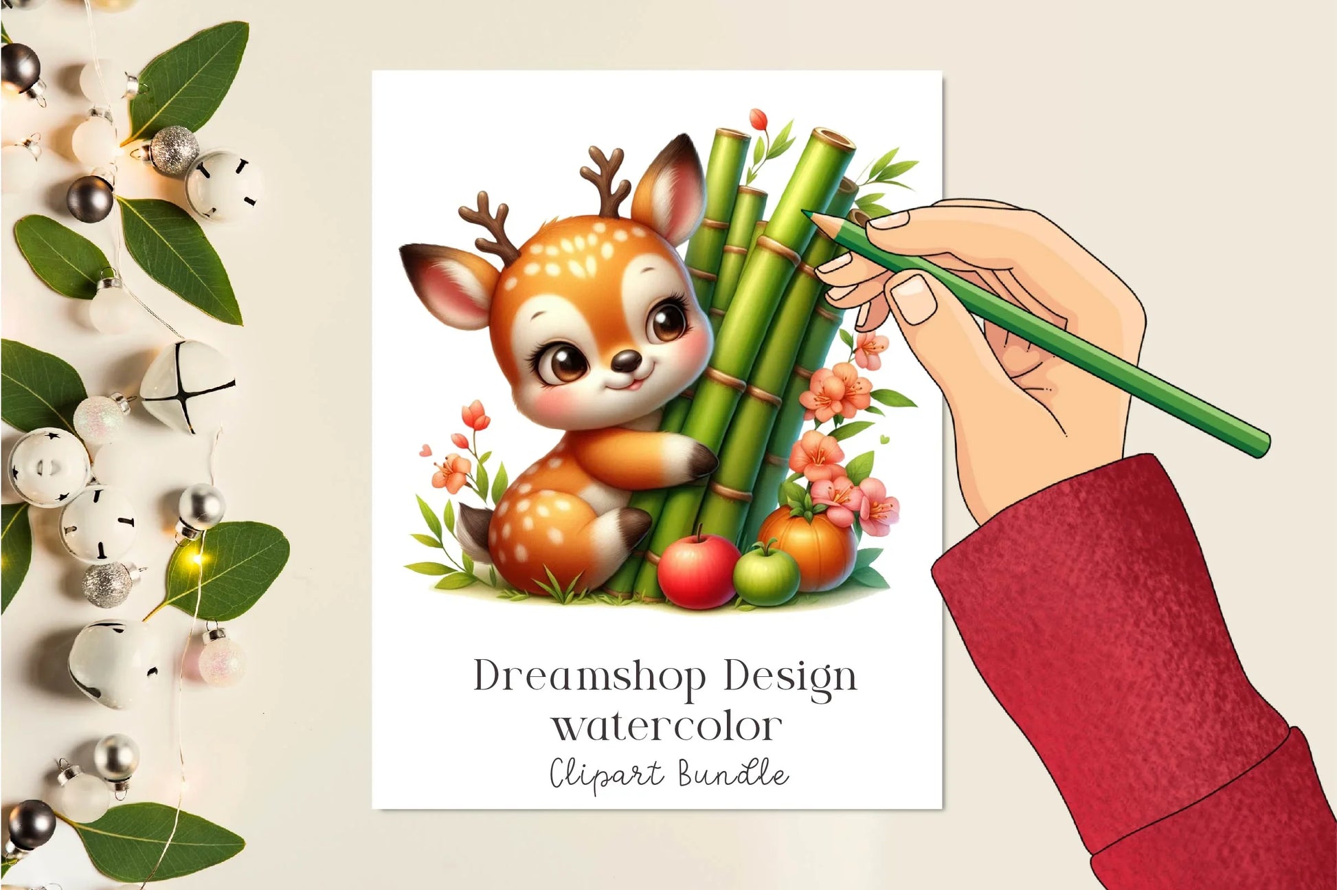 Spring Deer Clipart Bundle - CraftNest - Digital Crafting and Art