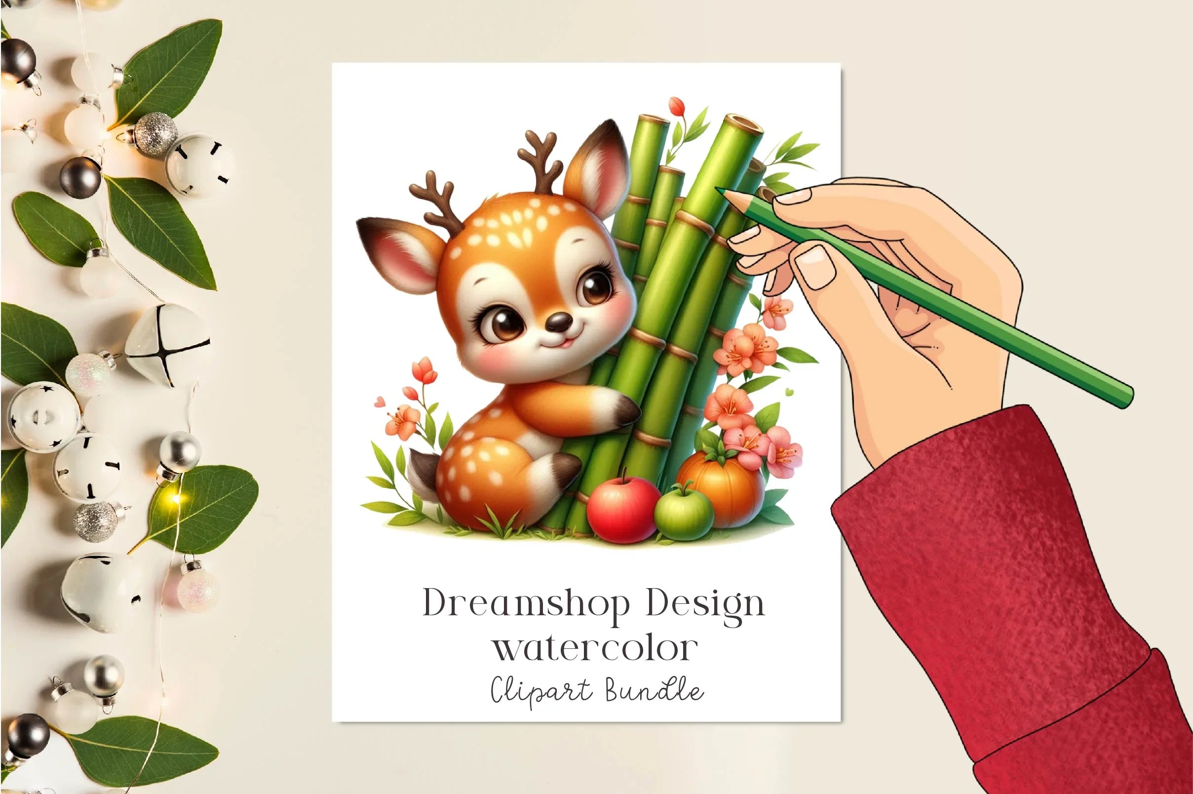 Spring Deer Clipart Bundle - CraftNest - Digital Crafting and Art