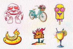 Funky Summer Clipart Bundle - CraftNest - Digital Crafting and Art