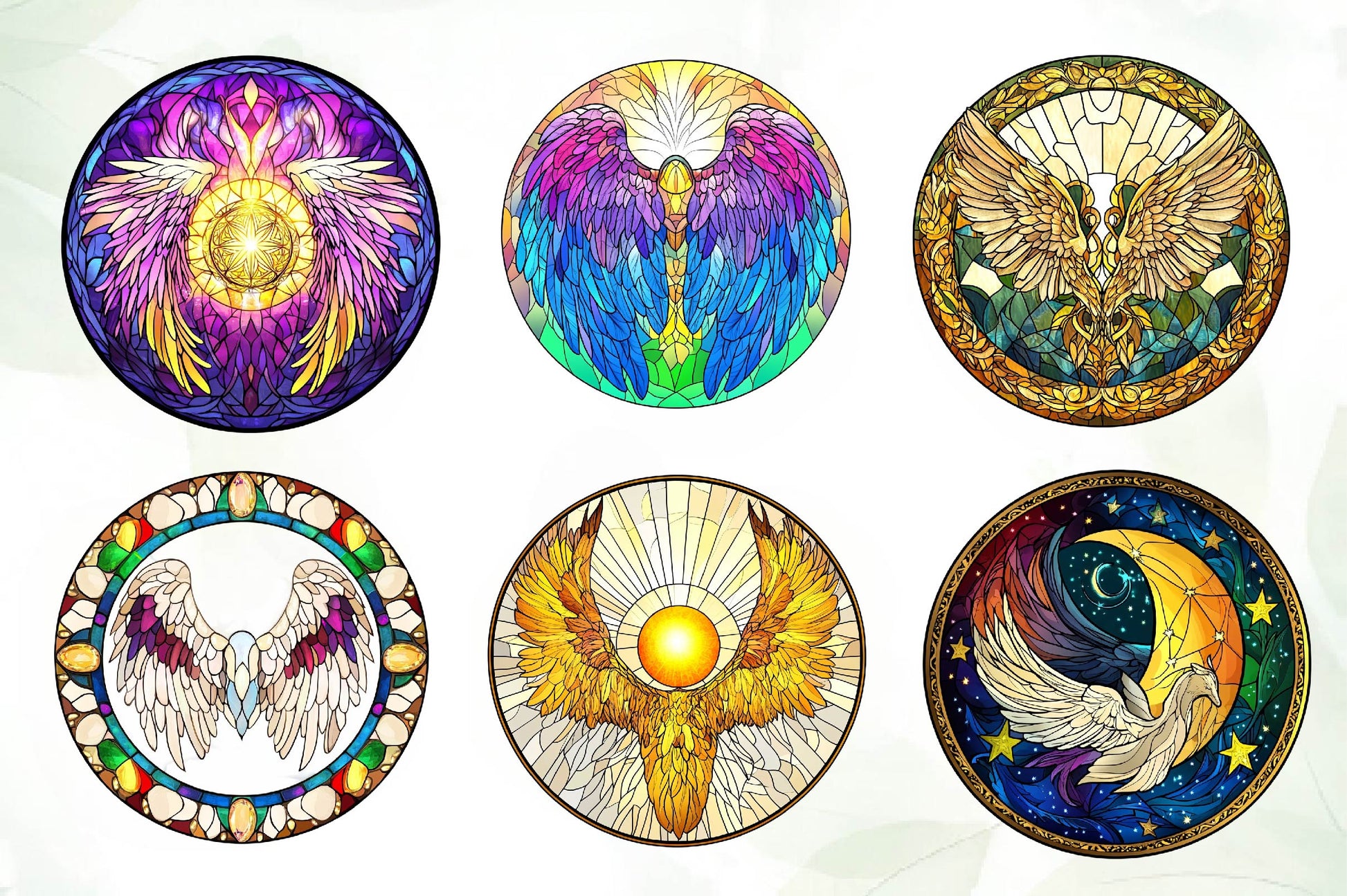 Stained Glass Angel Wings Clipart Bundle - CraftNest - Digital Crafting and Art