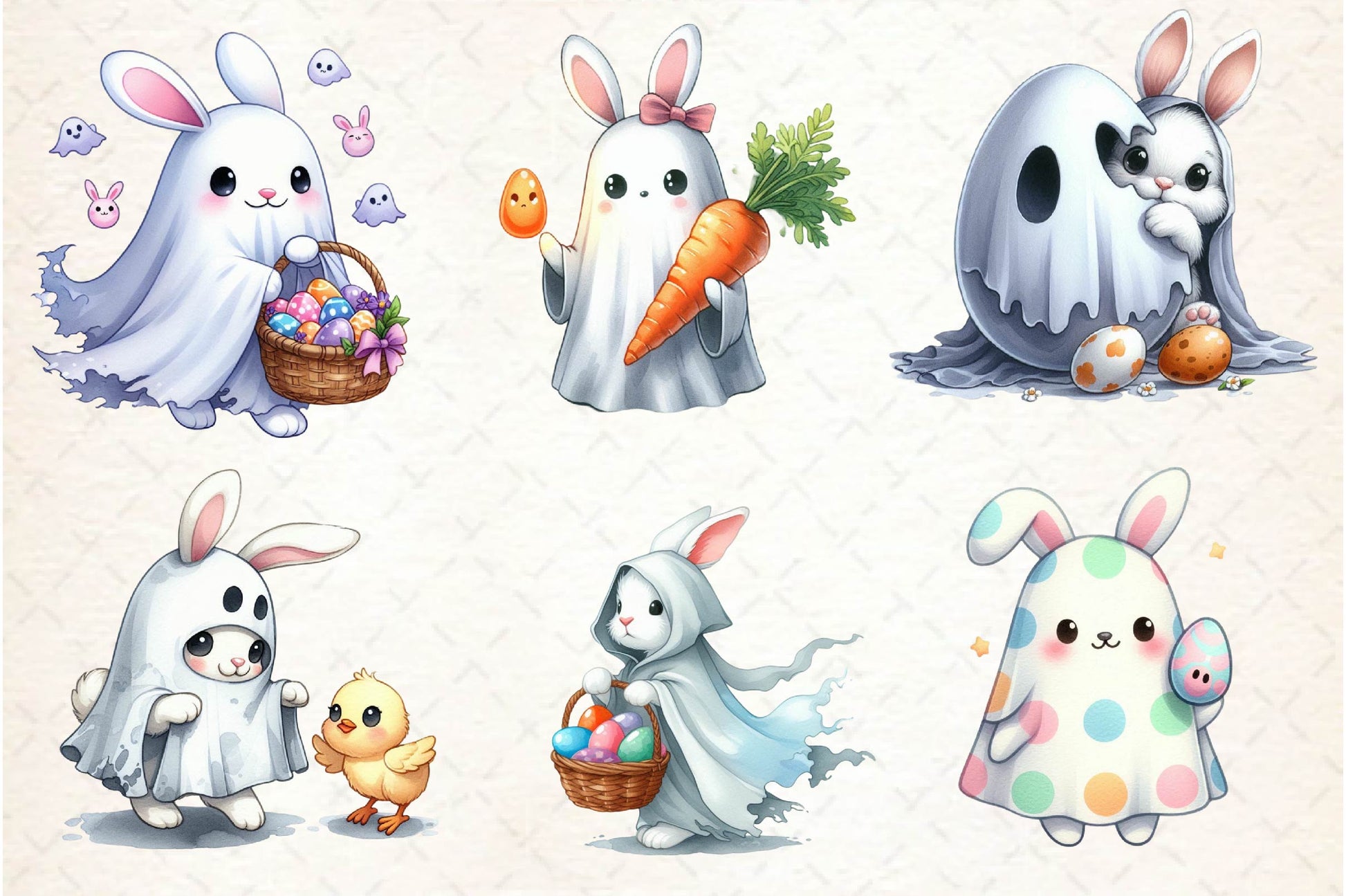Easter Ghost Rabbit Clipart Bundle - CraftNest - Digital Crafting and Art