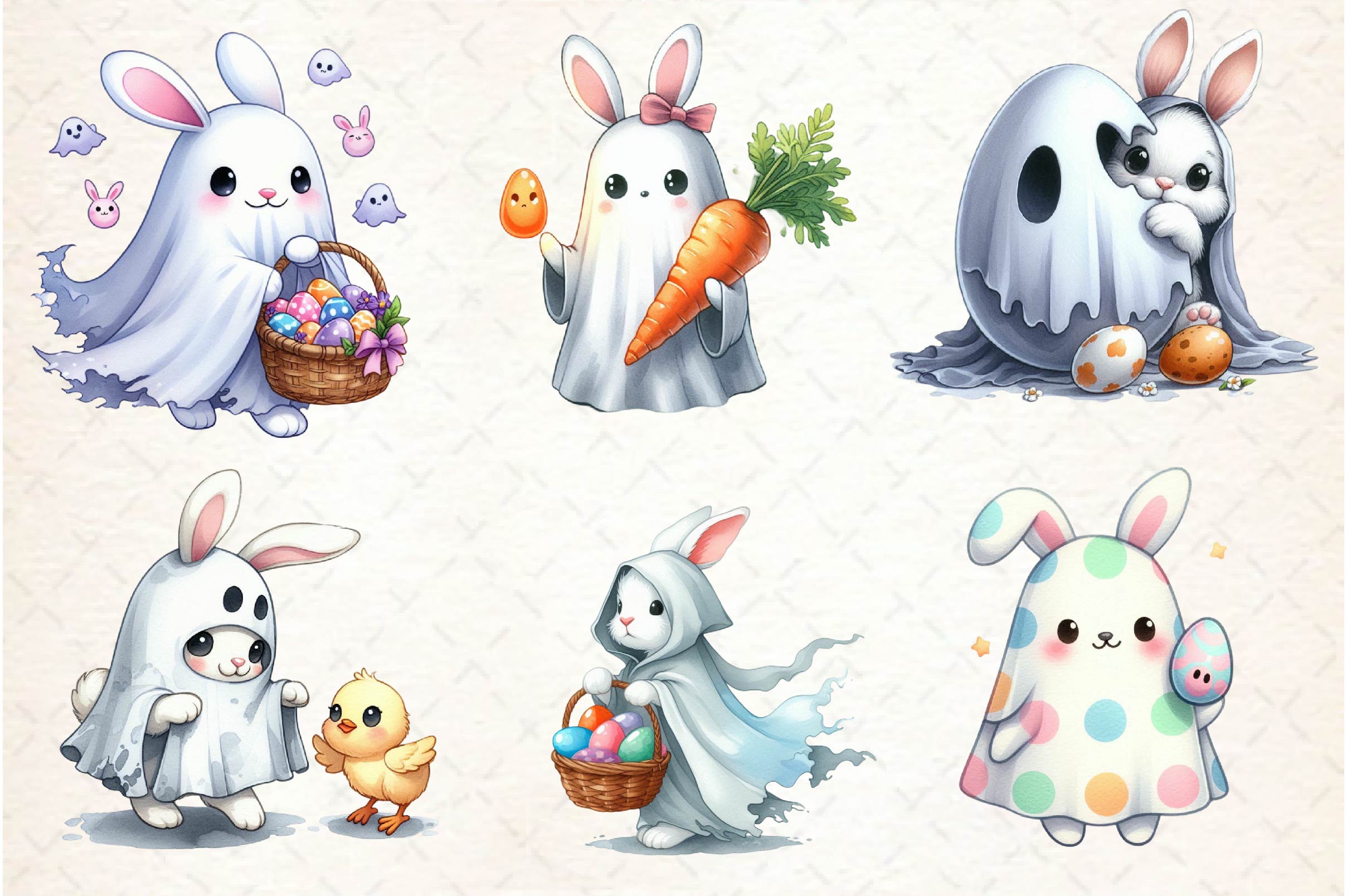 Easter Ghost Rabbit Clipart Bundle - CraftNest - Digital Crafting and Art
