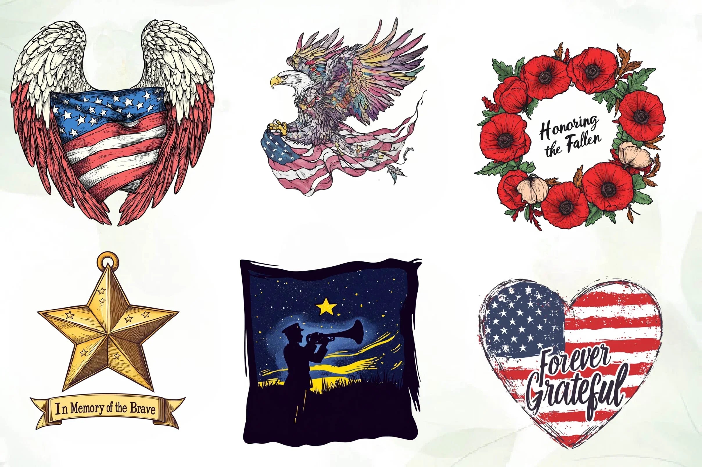 In Memory Of The Brave Design Clipart Bundle - CraftNest - Digital Crafting and Art