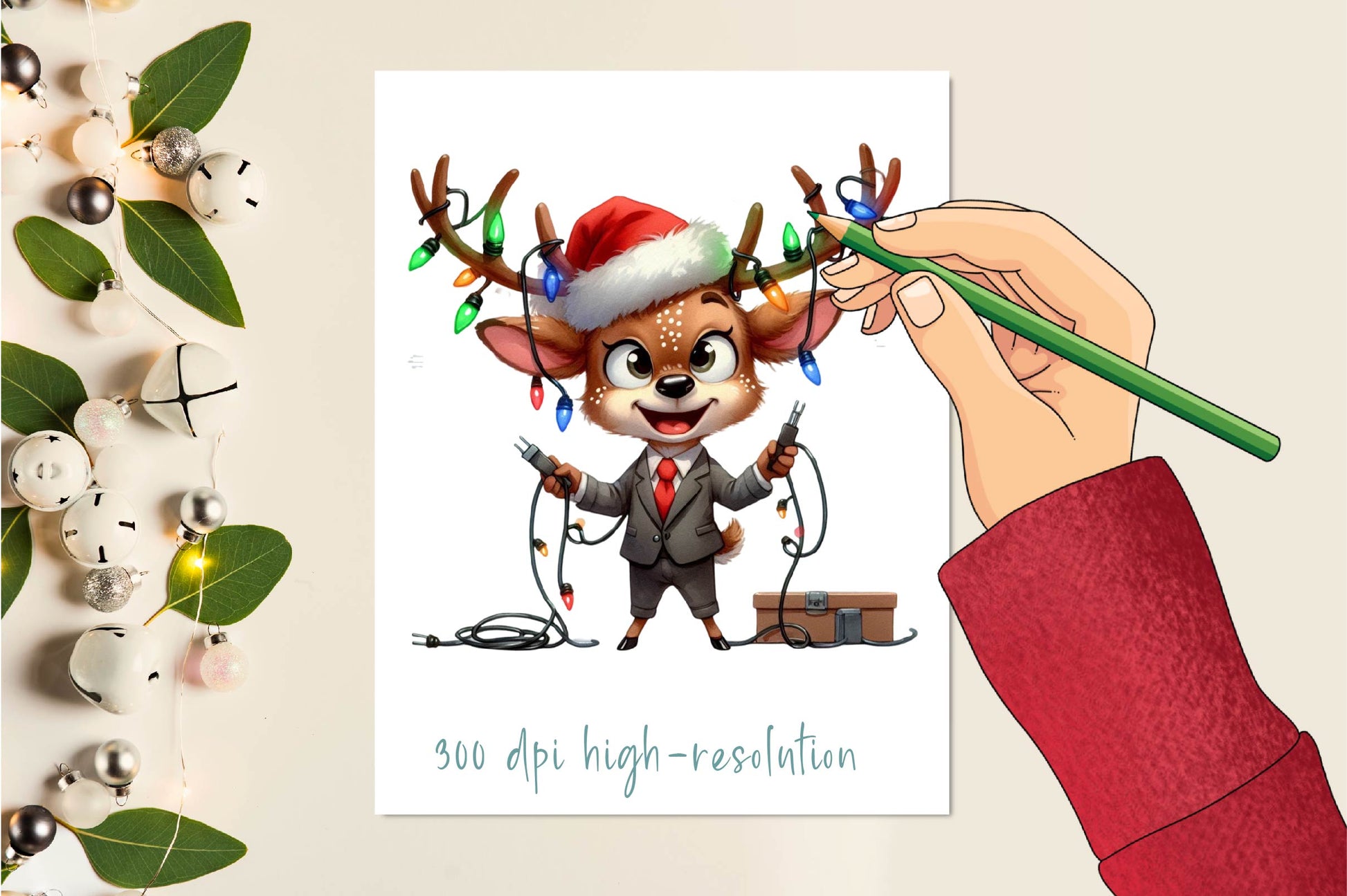 Christmas Deer Clipart Bundle 1 - CraftNest - Digital Crafting and Art
